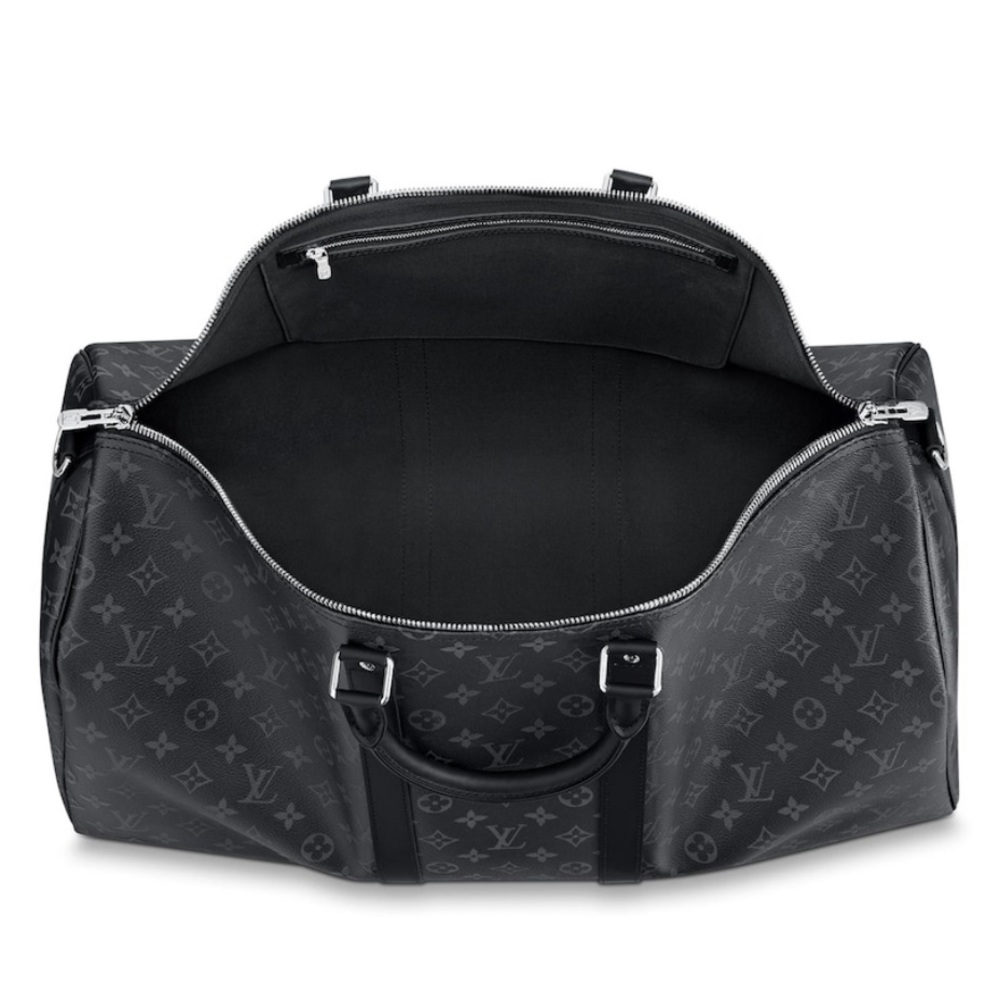Louis Vuitton Black Logo Keepall 55 Bandouliére - Picture 4 of 7